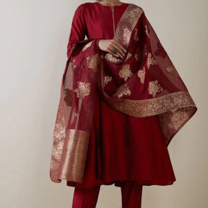 Afghani Cotton Silk Kurta Pant Dupatta Set for Women