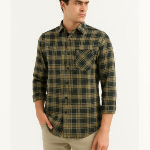 Black and tankhaki plaid Shirt