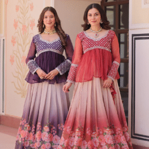 Floral Ombre Elegance Peplum Lehenga