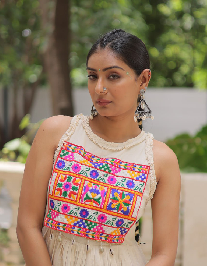 Kora Cotton with Multi Thread Embroidered Work