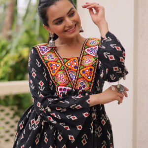 Cotton Print with kutchi Patch-work