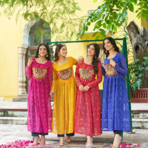 Mirror Work Flared Kurti