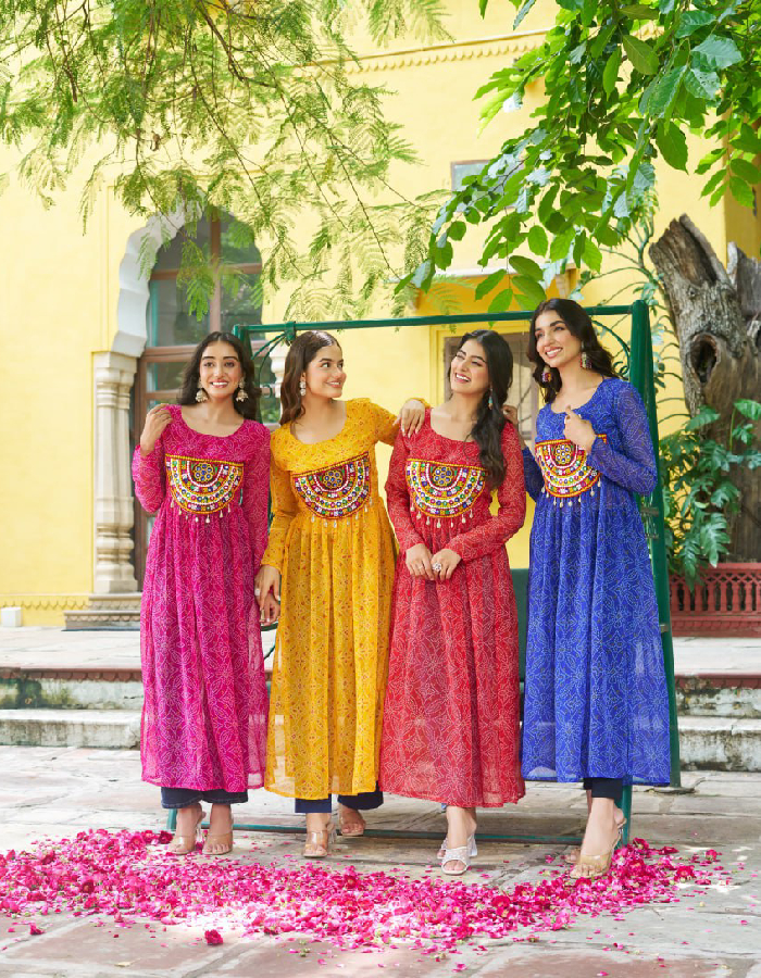 Mirror Work Flared Kurti