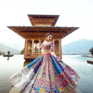 Multicolor Traditional Lehenga Choli with Handcrafted Folk Art Motifs