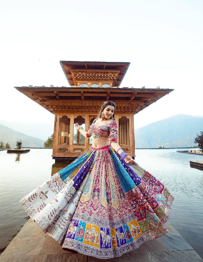 Multicolor Traditional Lehenga Choli with Handcrafted Folk Art Motifs