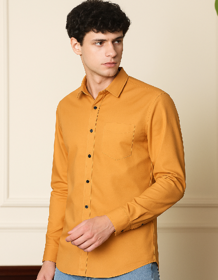 Mustard Yellow Plain Shirt