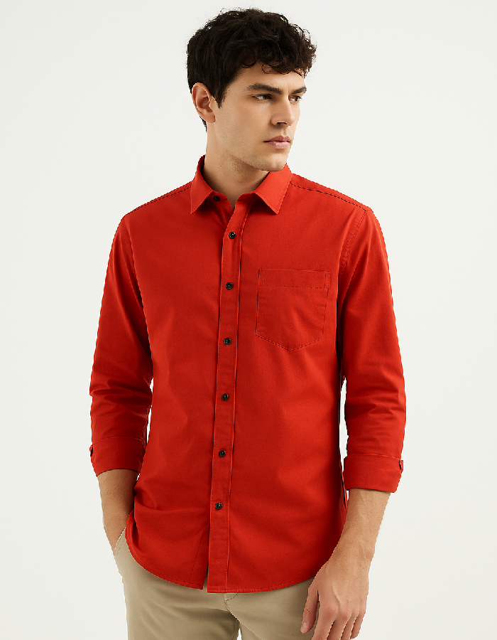 Paprika Red Plain Shirt