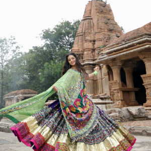Royal Purple and Gold Chaniya Choli with Intricate Embroidery and Mirror Work